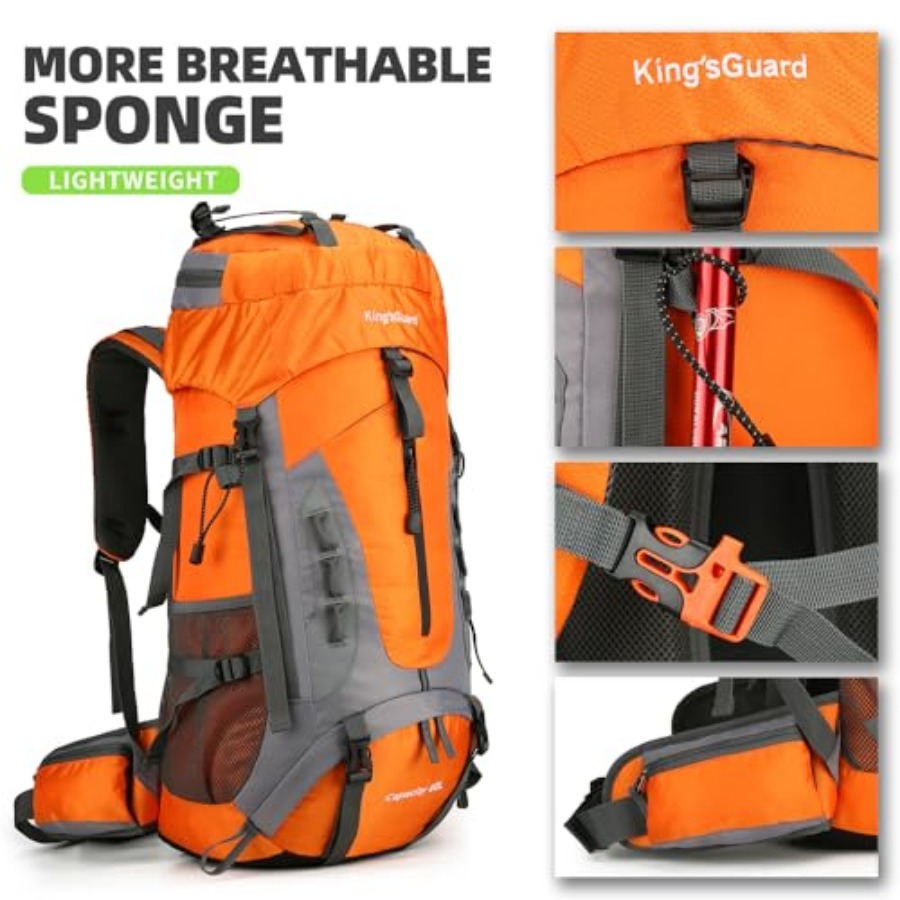 60L Hiking Backpack for Men an - Rain Cover Backpack avaliação e preço