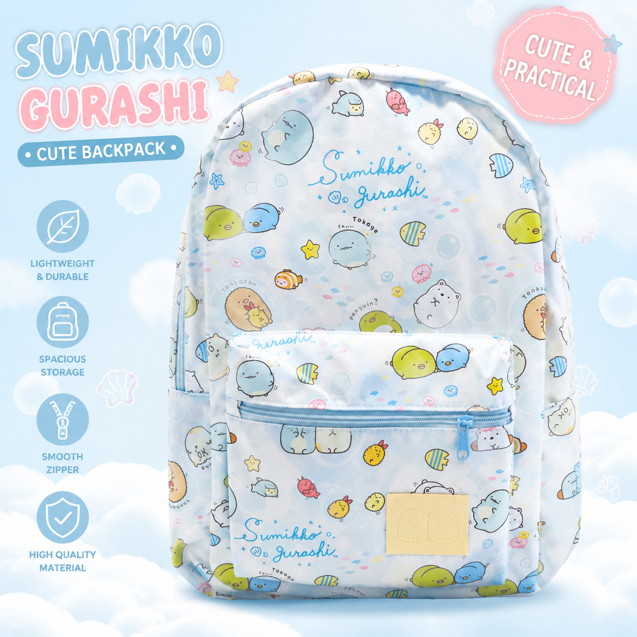 Kawaii Sumikko Gurashi Sea Fri - School Backpack Teen avaliação e preço