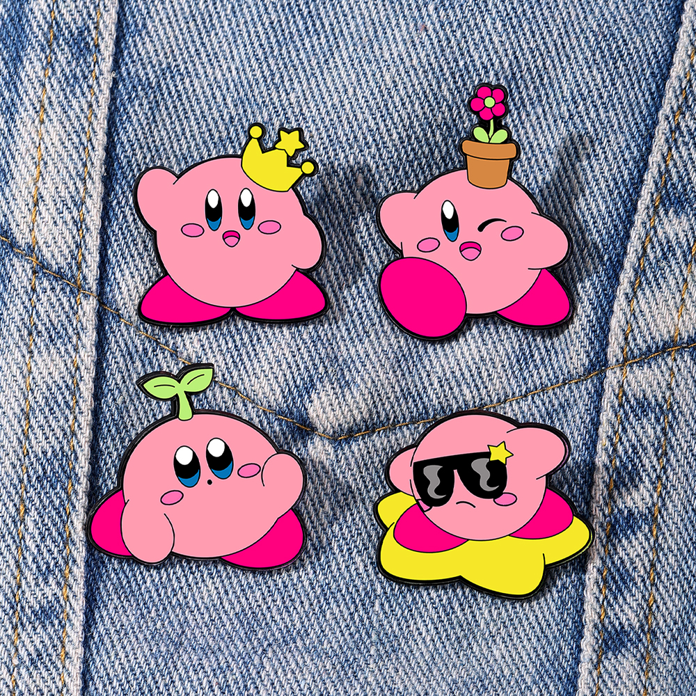 4pcs Kirby Enamel Lapel Pins S - Fashion Backpack Women avaliação e preço