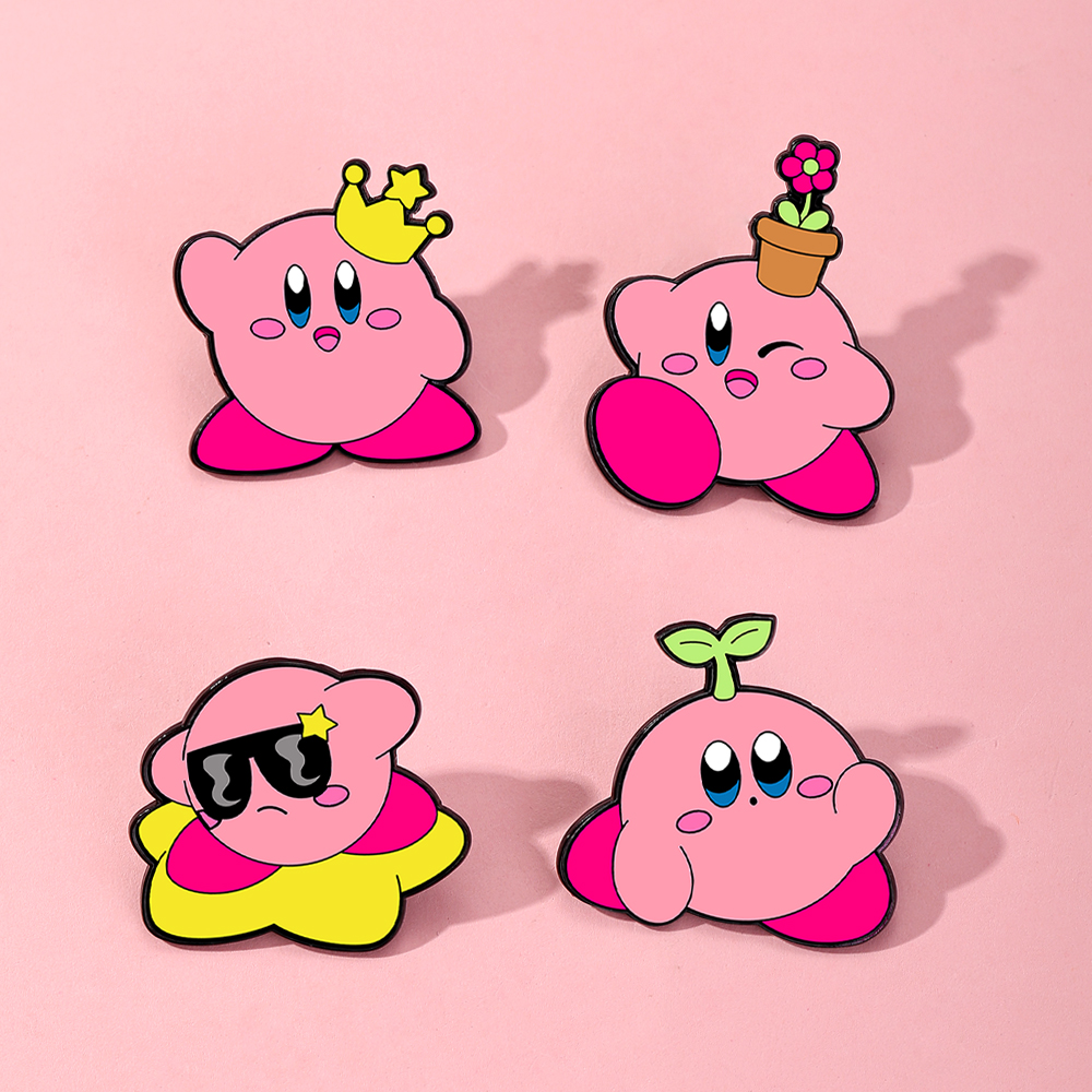 4pcs Kirby Enamel Lapel Pins S - Fashion Backpack Women avaliação e preço