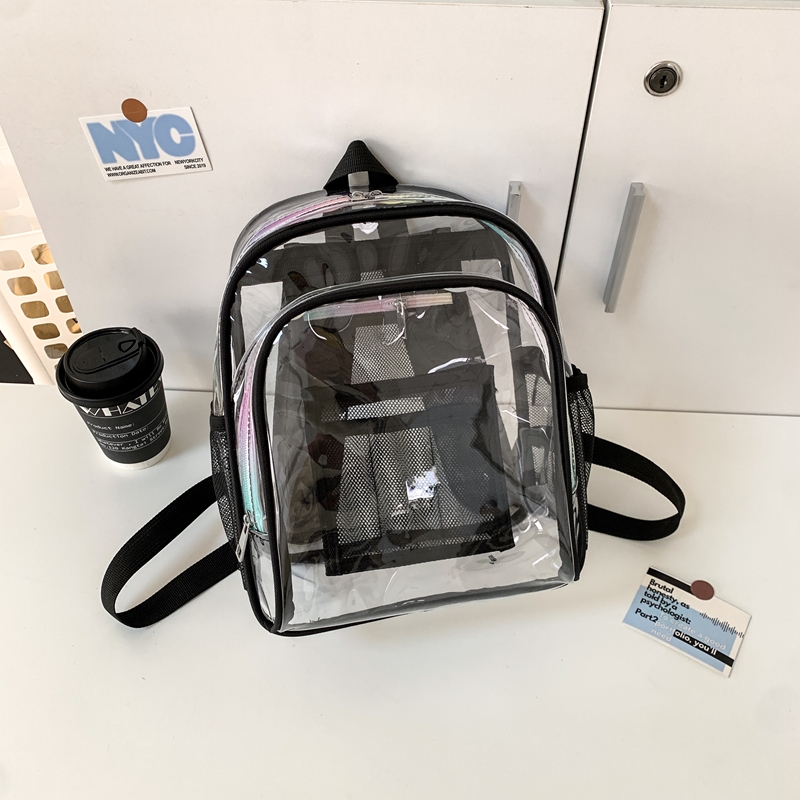 PVC Transparent Zipper Large C - Fashion Backpack Women avaliação e preço
