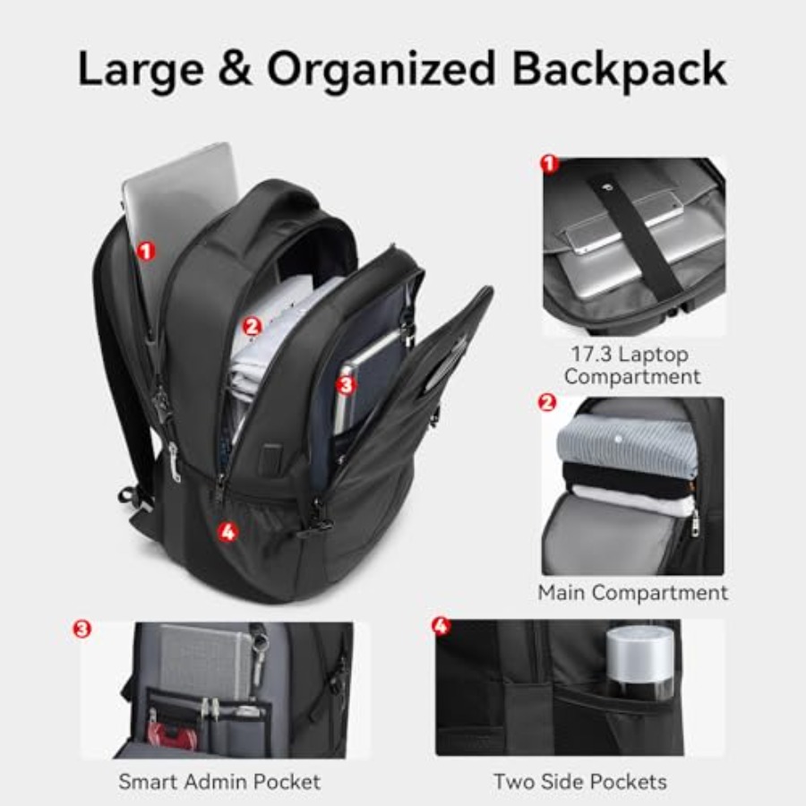 17.3'' Laptop Backpack for Men - Travel Backpack Anti Theft avaliação e preço