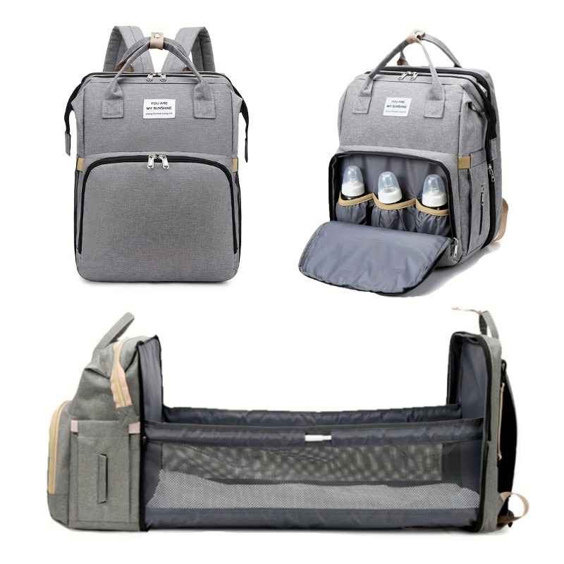 Fashionable Folding Baby Crib  - Backpack Diaper Bag avaliação e preço