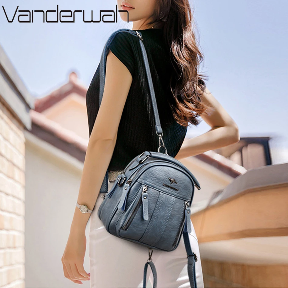 4 In 1 Leather Backpacks Multi - Leather Backpack Vintage avaliação e preço