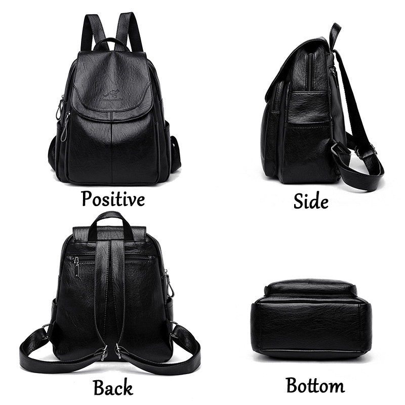 9 Color Women Soft Leather Bac - Leather Backpack Vintage avaliação e preço