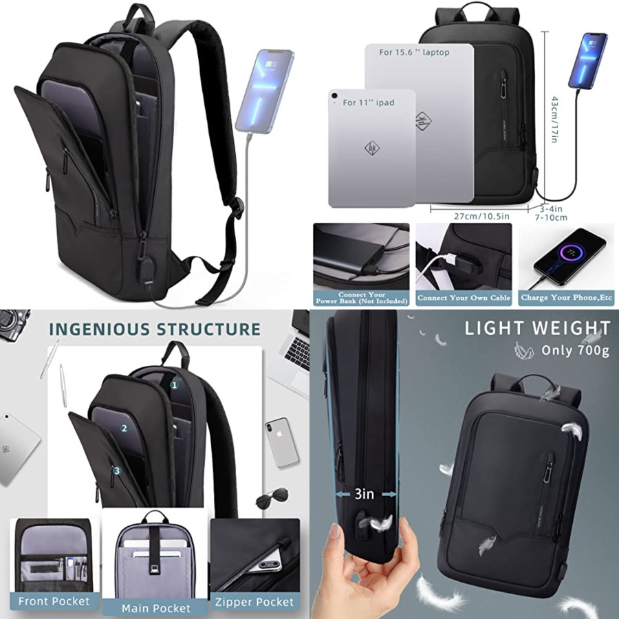 Backpack for Men Business Slim - Travel Backpack Anti Theft avaliação e preço
