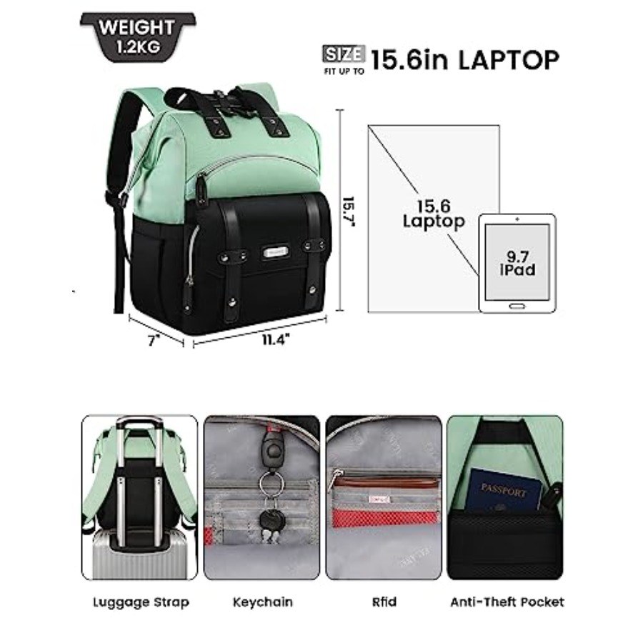 Laptop Backpack for WomenColle - Travel Backpack Anti Theft avaliação e preço