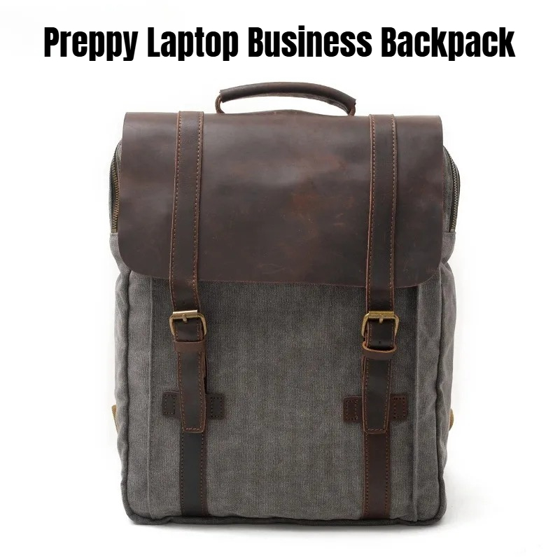 Military Canvas Leather Backpa - Rucksack Military Style avaliação e preço