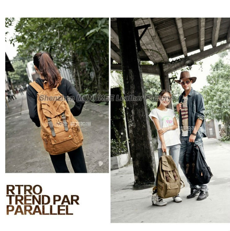 Fashion New Military Canvas Ba - Rucksack Military Style avaliação e preço