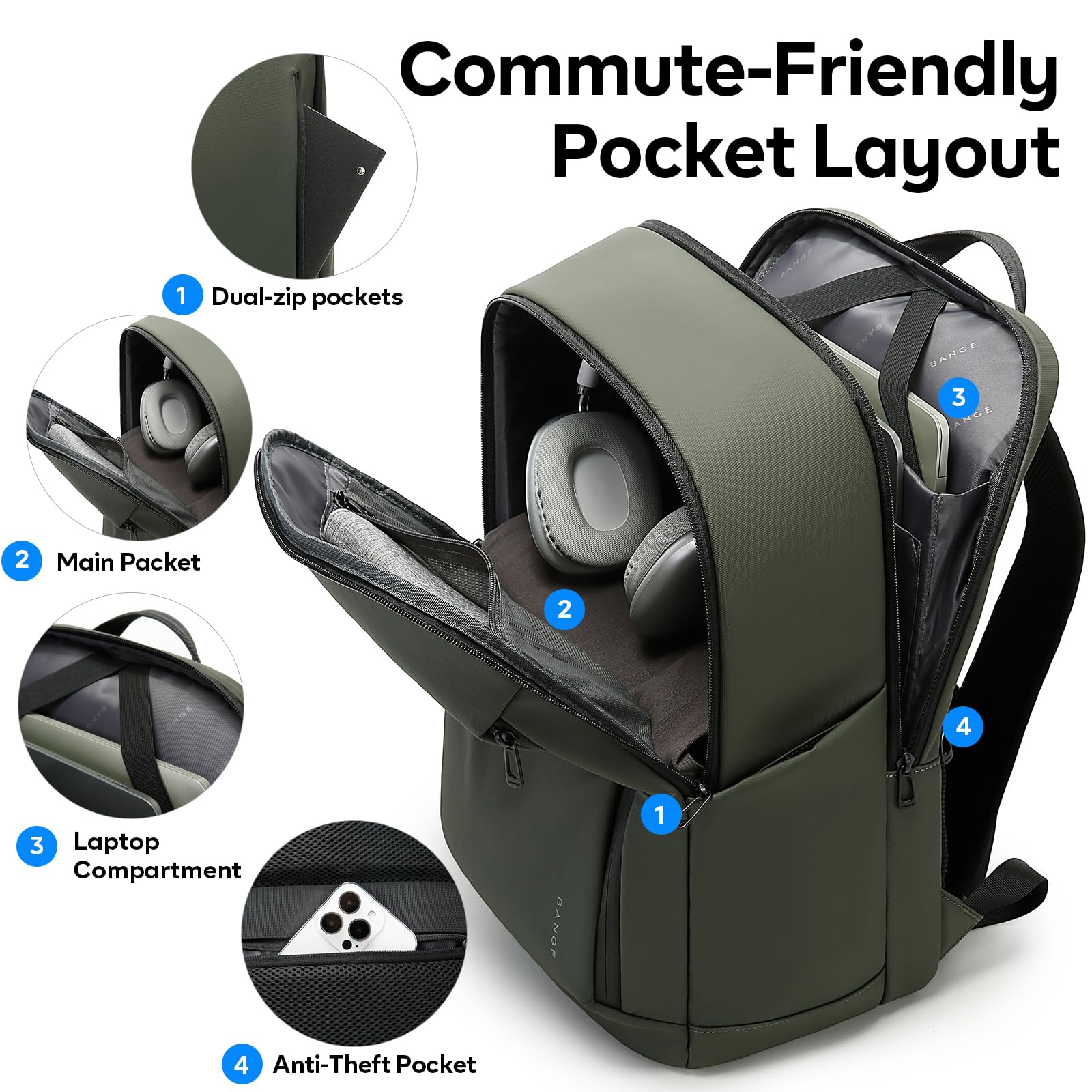 BANGE Fashion Simple Design Wo - Travel Backpack Anti Theft avaliação e preço