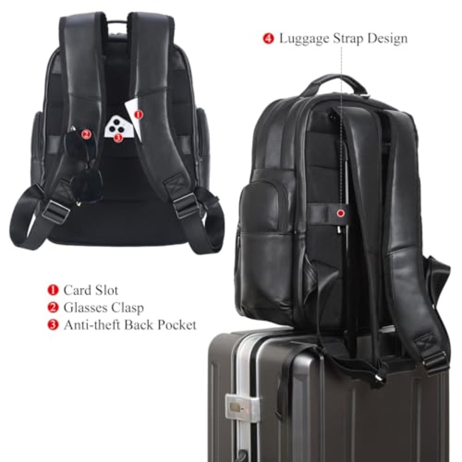 Men's Vintage Leather Backpack - Leather Backpack Vintage avaliação e preço