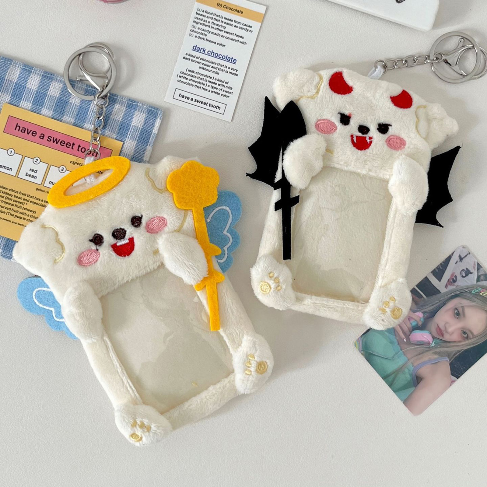 Plush Angel Devil Keychain Cut - Fashion Backpack Women avaliação e preço
