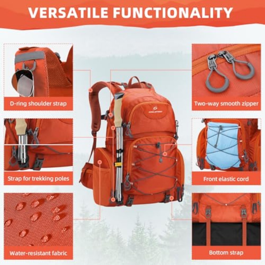 Hiking Backpack, 40L Waterproo - Rain Cover Backpack avaliação e preço