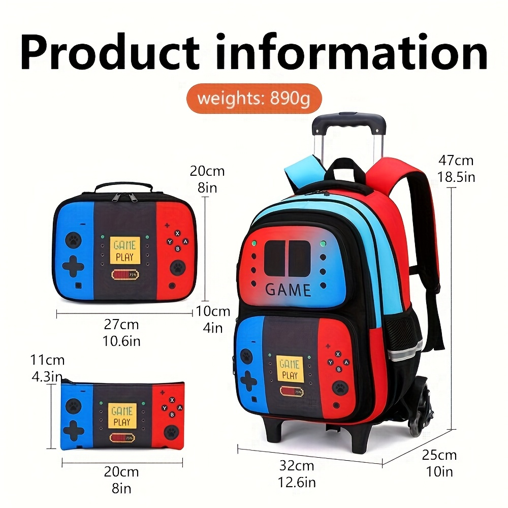 3PCS Kids Rolling Backpack for - School Backpack Teen avaliação e preço