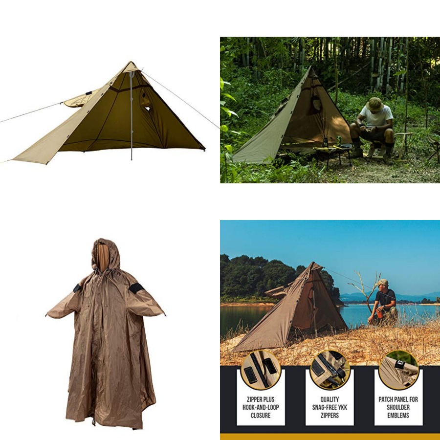 TENTSFORMER Hooded Poncho 4-in - Rain Cover Backpack avaliação e preço