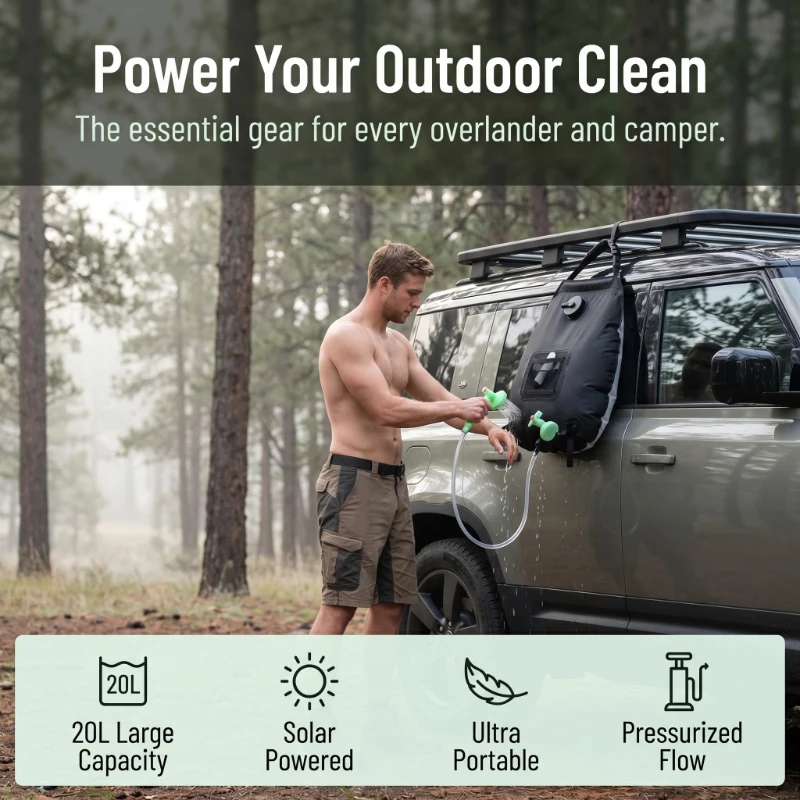20L Solar Shower Bag Large Cap - Hydration Pack Outdoor avaliação e preço