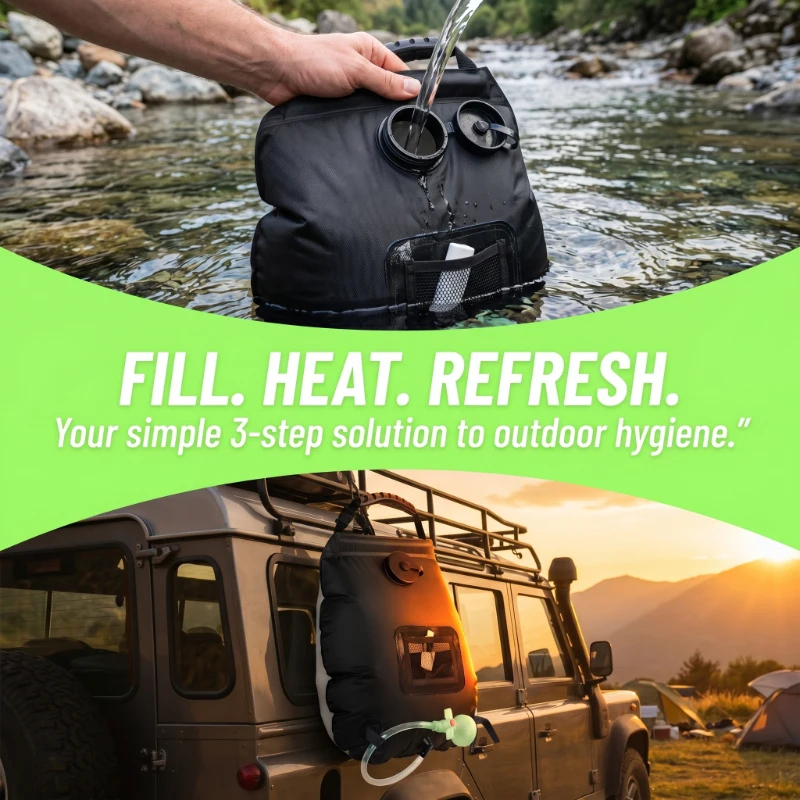 20L Solar Shower Bag Large Cap - Hydration Pack Outdoor avaliação e preço