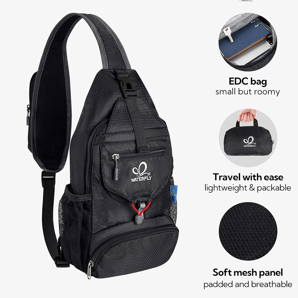 WATERFLY Chest Bag Shoulder Sm - Sling Backpack Shoulder avaliação e preço