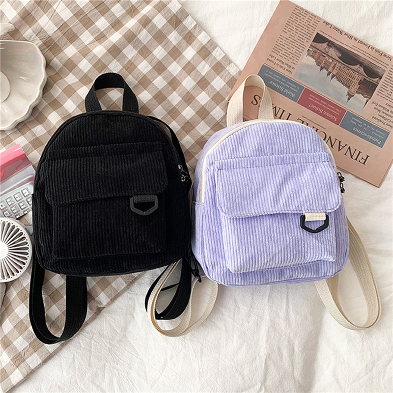 Solid Color Mini Backpack Cord - Fashion Backpack Women avaliação e preço