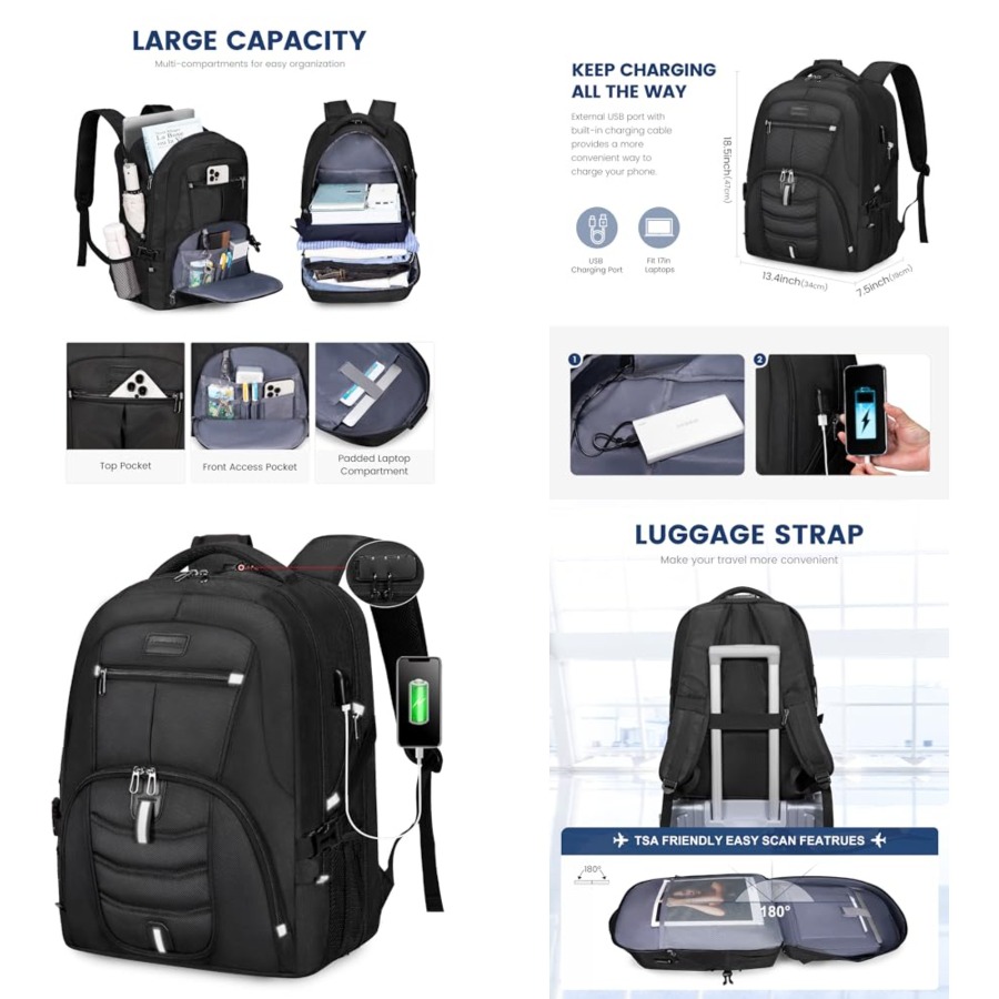 Travel Laptop Backpack Waterpr - Travel Backpack Anti Theft avaliação e preço
