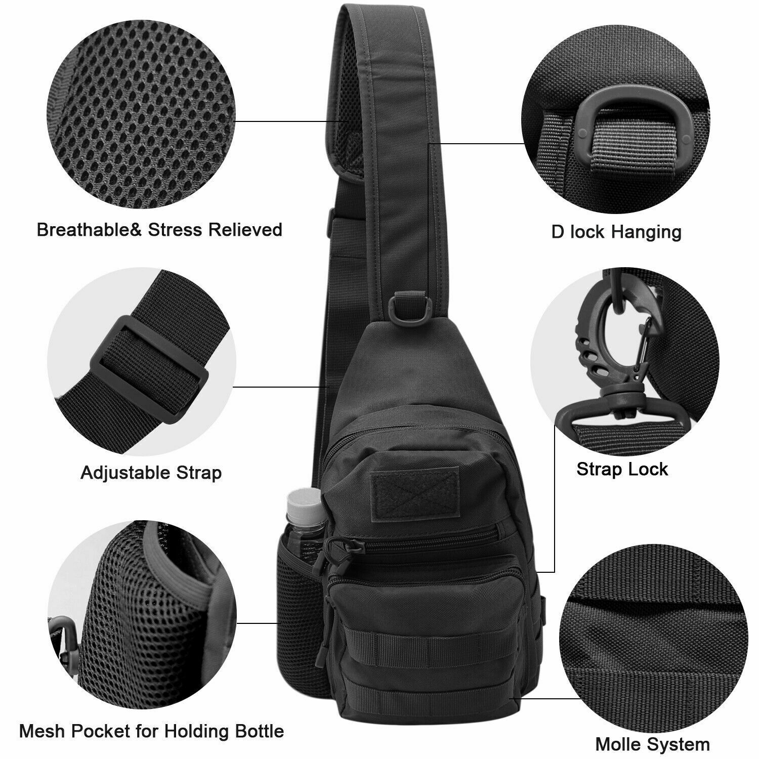 Tactical Sling Crossbody Backp - Sling Backpack Shoulder avaliação e preço