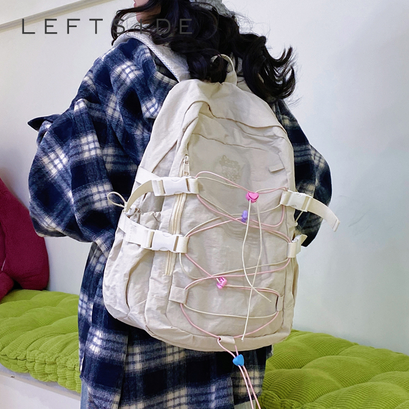 LEFTSIDE Women's Nylon Backpac - School Backpack Teen avaliação e preço